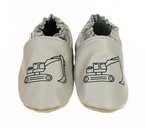 Kapcie Dziecięce PAPUSHKI Szare Koparka